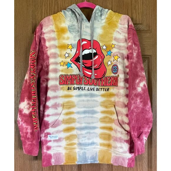 Simply Southern Tie-Dye Size Small Hoodie PTP 21” “Be Simple Live Better” - Picture 1 of 8